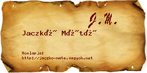Jaczkó Máté névjegykártya