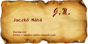 Jaczkó Máté névjegykártya