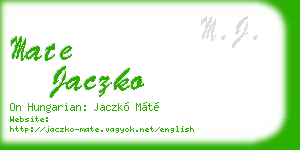 mate jaczko business card