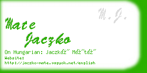 mate jaczko business card